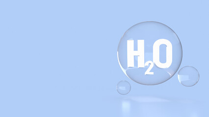 The H2O in bubble for ECO concept 3d Rendering.