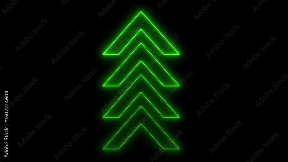 Poster abstract glowing neon arrow swipe icon isolated . neon arrow uploading symbol icon. neon arrow glowi