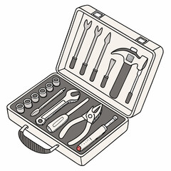 toolbox icon vector .white background