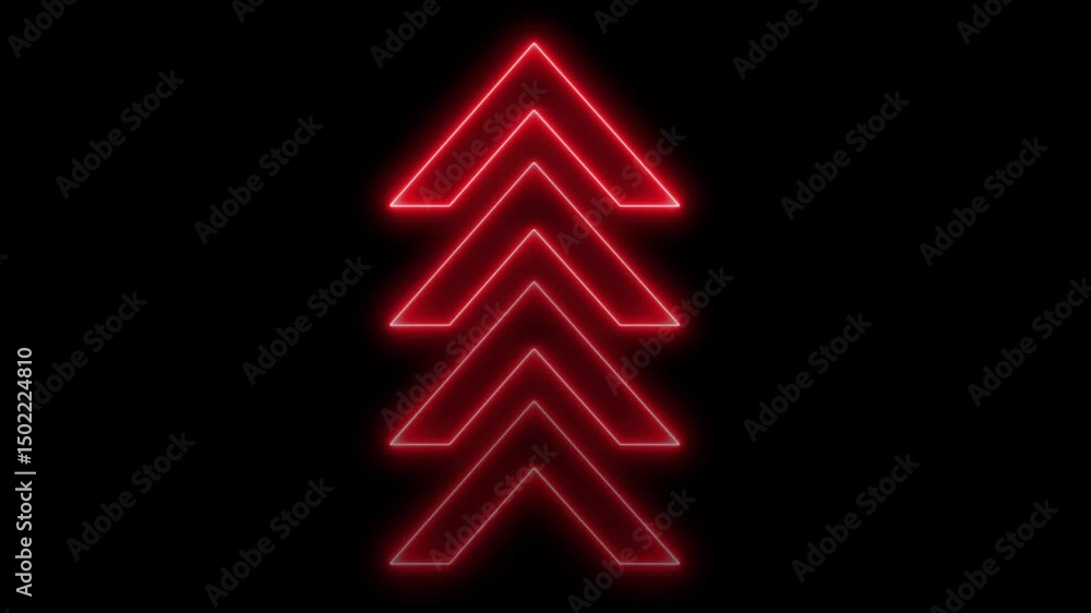 Poster abstract glowing neon arrow swipe icon isolated . neon arrow uploading symbol icon. neon arrow glowi