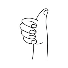 Thumbs Up Icon. Hand With Thumbs Up Gesture Illustration. Ok And Agree Sign. Support And Like Symbol.