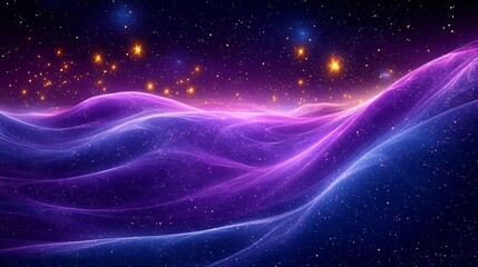 Surreal Software Universe of Gas Motion Coded In Swirl Patterns With Dramatic Fractal Bloom and Yellow Fantasy Stars