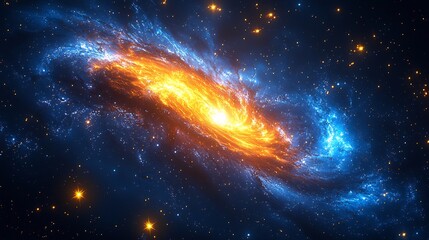 Surreal Software Universe of Gas Motion Coded In Swirl Patterns With Dramatic Fractal Bloom and Yellow Fantasy Stars