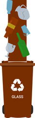Glass Recycling bin vector illustration. Waste management. World environmental day concept.