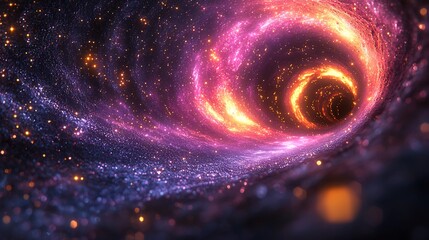 Surreal Software Universe of Gas Motion Coded In Swirl Patterns With Dramatic Fractal Bloom and Yellow Fantasy Stars