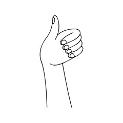 Thumbs Up Icon. Hand With Thumbs Up Gesture Illustration. Ok And Agree Sign. Support And Like Symbol.