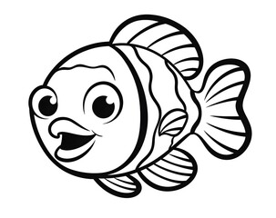 A simple coloring page of fish.