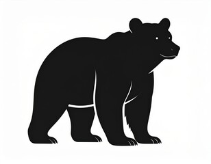 Obraz premium Black Silhouette Of A Bear