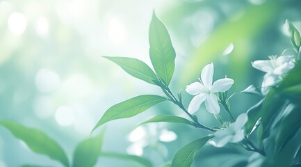 Obraz premium Soft-focus, pastel-toned image of a flowering branch