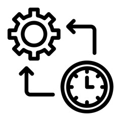 time management line icon