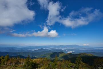 長野県　ビーナスライン　美ヶ原高原からの景色
