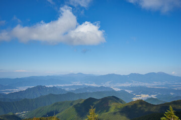 Fototapeta premium 長野県 ビーナスライン 美ヶ原高原からの景色 
