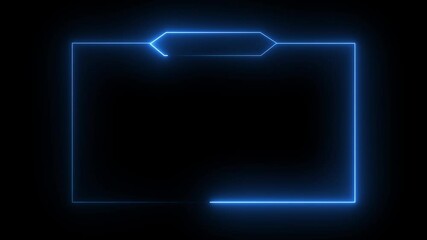 live streaming neon text frame animation box frame neon frame live streaming game live Stream overlay animation for live streaming video. 4k animation. - Powered by Adobe