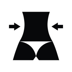 Women's Waist Icon. Illustration of Women's Slim Hips. Women's Diet Program Sign With Arrow Sign On Waist.