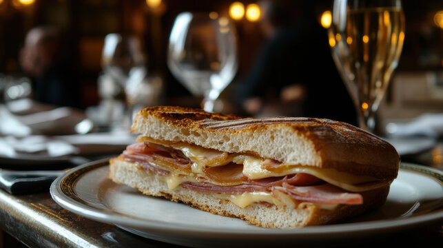 paris sandwich onions bread plate background