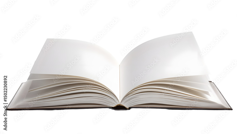 Poster open book with blank pages for reading