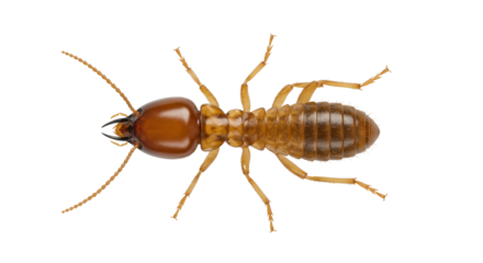 Termite Insect Close-up on White Background Pest Control