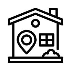 house location line icon