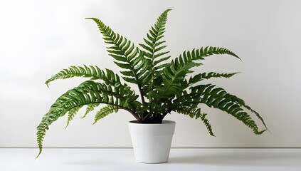 Close-Up of Boston Fern with Detailed Green Leaves