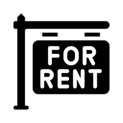 for rent glyph icon