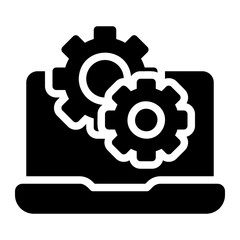 automated process glyph icon