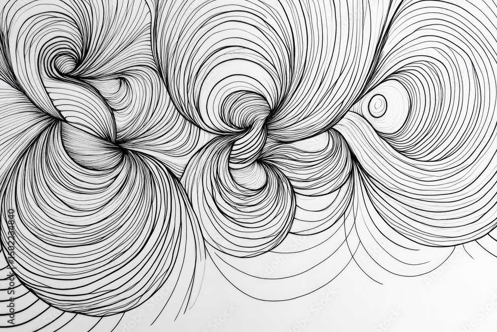 Aufkleber abstract design with swirling, interwoven lines. intricate patterns create dynamic forms. a complex 