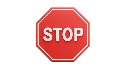 stop sign isolated on white