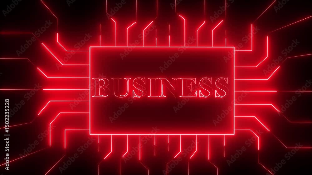 Poster abstract glowing business text learning and artificial intelligence business, modern technology, int