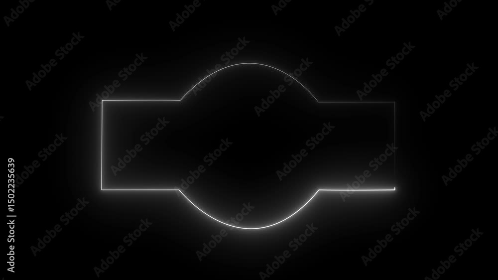 Poster seamless loop animated rectangle picture frame with two tone neon color 4k video motion graphic isol