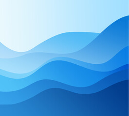 Blue Abstract Wave Vector Background - Modern Layered Gradient Design Template for Digital Presentations, Website Headers and Creative Projects