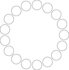 Circle round frame. Dot border line pattern