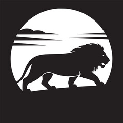 silhouette of a lion