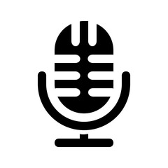 Ribbon mic glyph symbol for sound design, great for podcast or retro graphics.