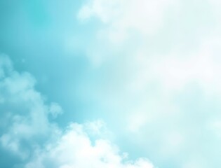 Obraz premium Soft blue sky clouds dreamy background