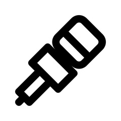 Dynamic mic outline icon for live audio, perfect for concerts or speech design.