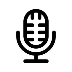 Ribbon mic outline symbol for sound design, great for podcast or retro graphics.