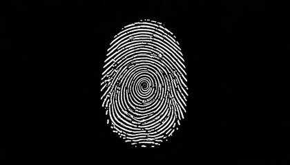 Fingerprint black isolated on transparent background