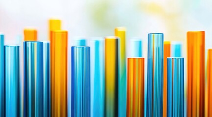 Abstract bar graph made of colored tubes