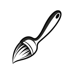 paintbrush with wooden handle and thick bristles vector illustration