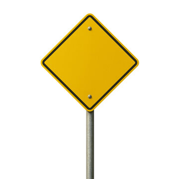 Naklejki An isolated blank yellow road sign awaits your custom warning, direction, or caution symbol