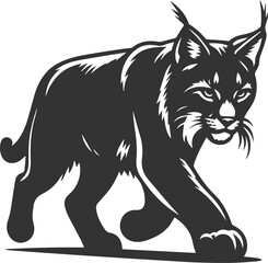Black artwork lynx animal vector silhouette