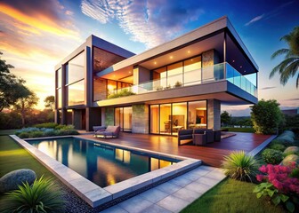 Modern Villa 10 IA Design: Luxury Home Architecture, Contemporary House Exterior, Minimalist Residence, Spacious Open Plan,  Stunning Villa Views