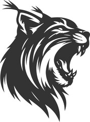 Black artwork lynx animal vector silhouette