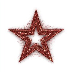 Obraz premium Glittering Red Star 3D Illustration on White Background, Isolated on Transparent PNG, Design and Decoration