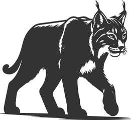Black artwork lynx animal vector silhouette
