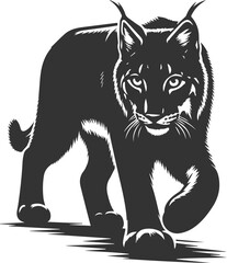 Black artwork lynx animal vector silhouette