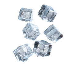 Obraz premium Ice cubes isolated freshness transparent cool