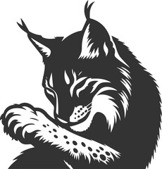 Black artwork lynx animal vector silhouette