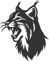 Black artwork lynx animal vector silhouette