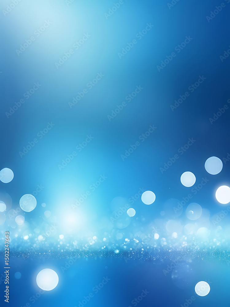 Aufkleber elegant abstract blue ai background with bokeh light effect, smooth texture, modern design pattern, 